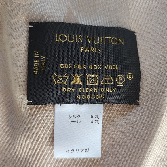 Auth Louis Vuitton Biege/Cream Monogram Stole Shawl - Picture 7 of 10
